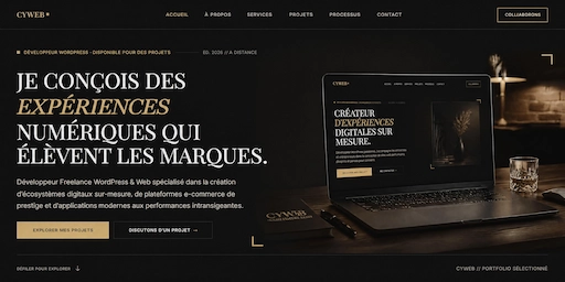 Aperçu d'un site e-commerce WordPress premium conçu par CYWEB
